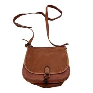 The Sak Crossbody Bag Pink Leather & Brass Accents Adjustable Strap